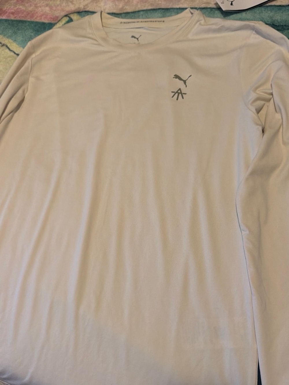 Puma Men’s Long-Sleeve Performance Shirt - Off-White